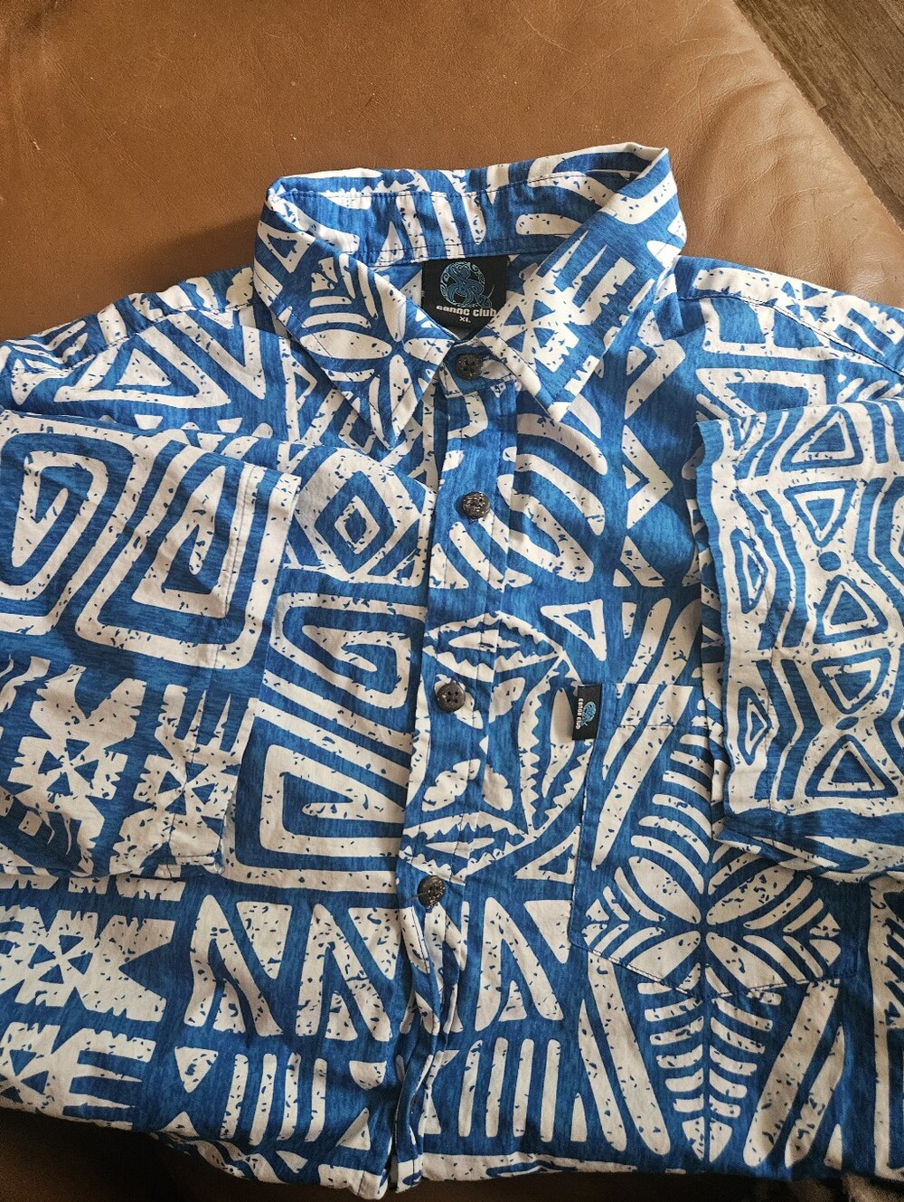 Canoe Club Extra Large Blue Hawaiian Batik Shirt